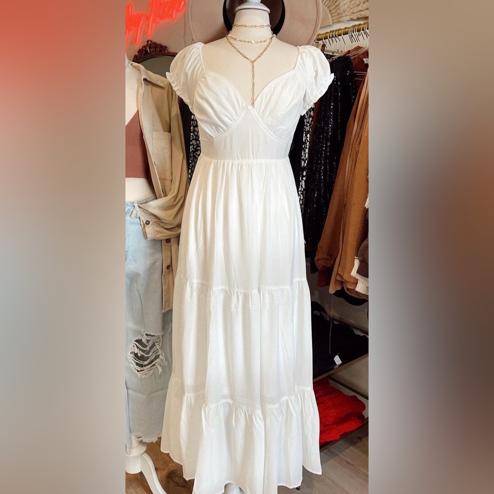 Ivory Ruffle Maxi Dress